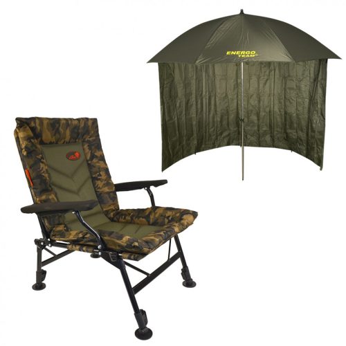 Carp Expert Comfort Camo szék 220 cm-es sátras ernyővel