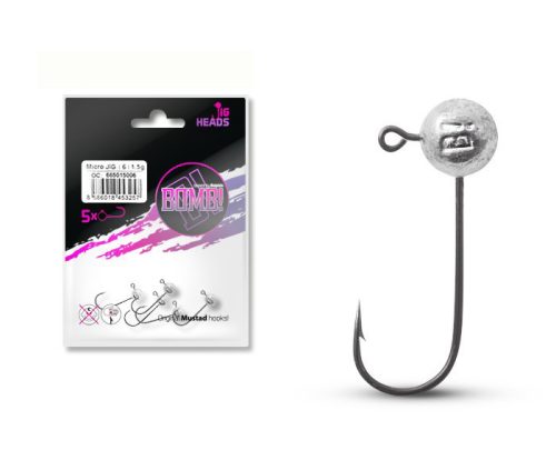 Micro jig fej Delphin BOMB! / 5db (horogméret: 4, súly: 5g)