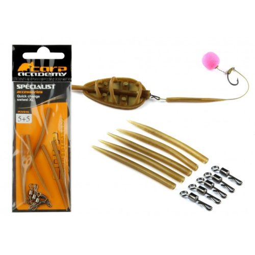 Carp Academy gyorskapocs szilikoncsővel XL 5+5db