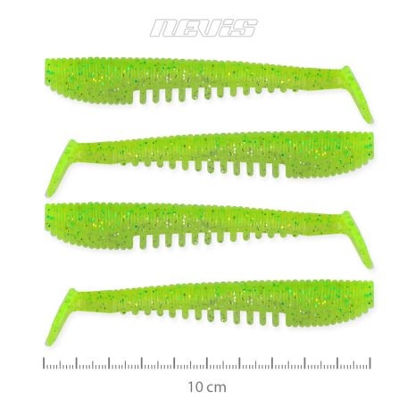 Nevis Impulse Shad gumihal 10cm 4db/cs (Flash Chartreuse)