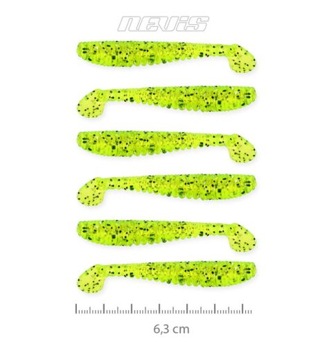 Nevis Vantage Impulse Shad 6,3cm 6db/cs fluo zöld flitter