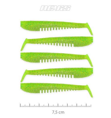 Nevis Impulse Shad 7.5cm 5db/cs (Flash Chartreuse)