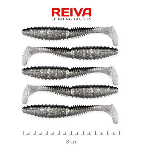 Reiva Zander Power Shad 8cm 5db/cs (Flash Bleak)