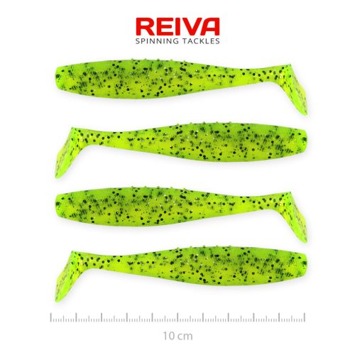 Reiva Flat Minnow shad 10cm 4db/cs (Poppy Green)