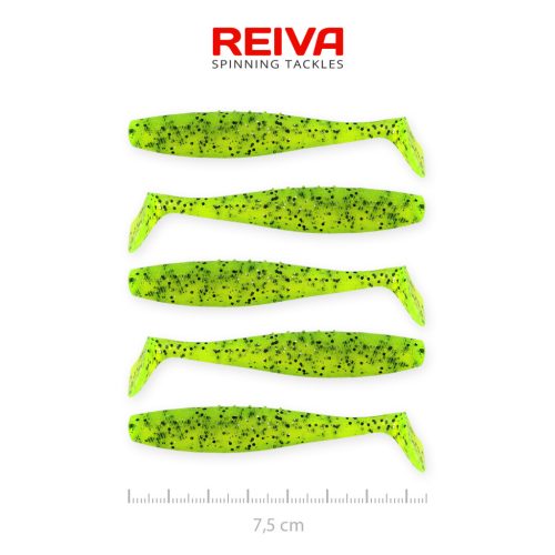 Reiva Flat Minnow shad 7,5cm 5db/cs (Poppy Green)