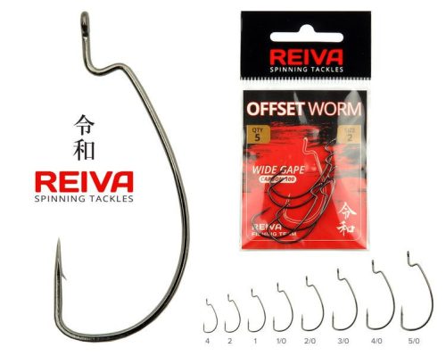 Reiva Offset Worm horog 2-es 5db/cs