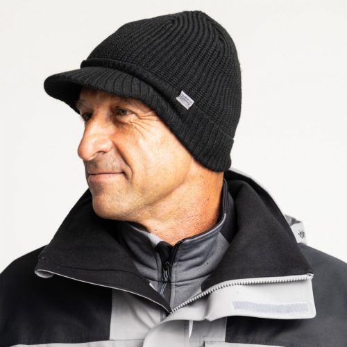 Adventer Knitted Peak hat black uni sapka