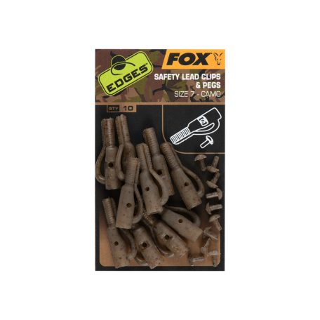 Fox Edges Camo Size 7 lead clip + pegs