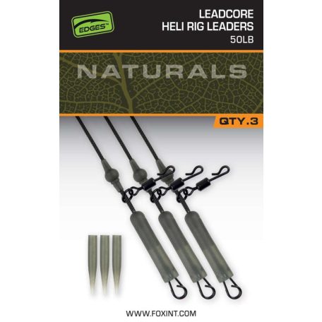 Fox Naturals Leadcore Heli Rig Leaders x3