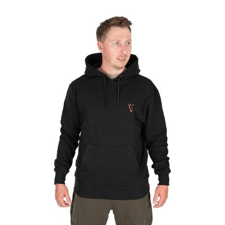 Fox Collection Hoody - fekete/narancs kapucnis pulóver 2XL