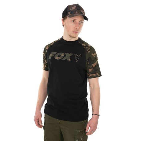 Fox Black / Camo Raglan póló - L