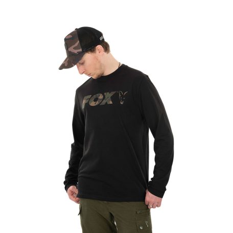 Fox Long Sleeve Black/Camo T-Shirt - hosszú ujjú póló LS-S