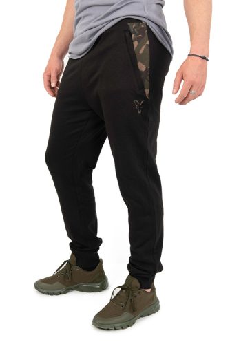 Fox LW Black/Camo Print Jogger - vékony, fekete melegítőnadrág 3XL