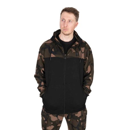 Fox LW BLack / Camo Split Zip Hoody  - könnyű cippzáras felső XL