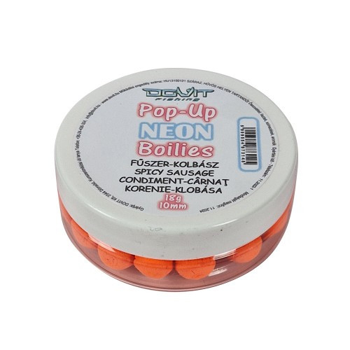 Dovit Pop-Up Neon Boilie 10mm - fűszer-kolbász