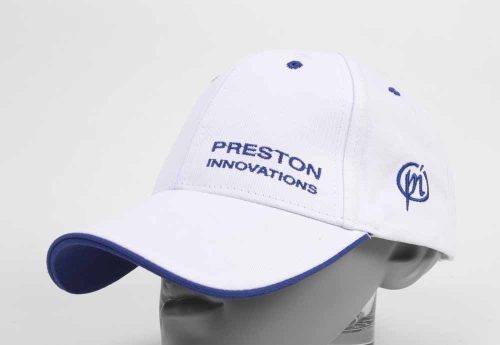 PRESTON WHITE CAP - WITH BLUE TRIM