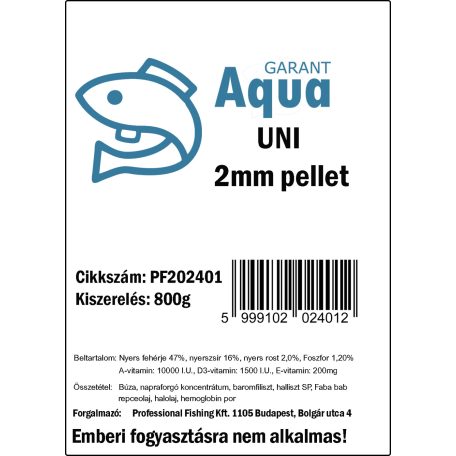 Profishing Aqua Garant Uni pellet 2mm/800g