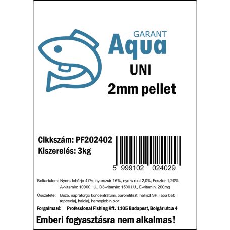 Profishing Aqua Garant Uni pellet 2mm/3kg