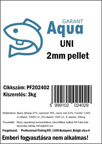 Profishing Aqua Garant Uni pellet 2mm/3kg