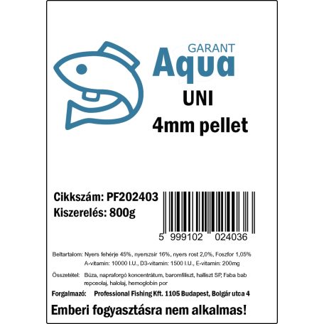 Profishing Aqua Garant Uni pellet 4mm/800g