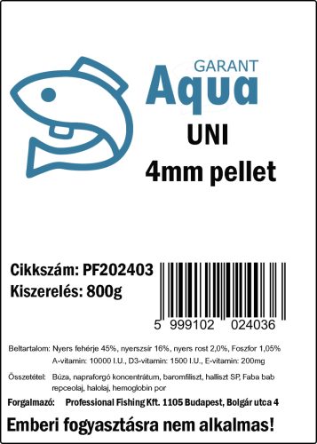 Profishing Aqua Garant Uni pellet 4mm/800g