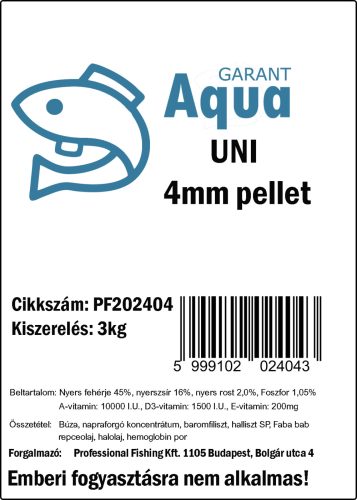 Profishing Aqua Garant Uni pellet 4mm/3kg