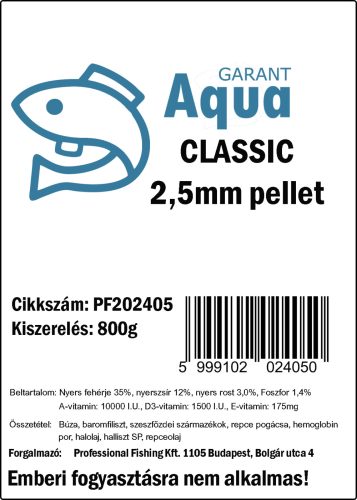 Profishing Aqua Garant Classic pellet 2,5mm/800g