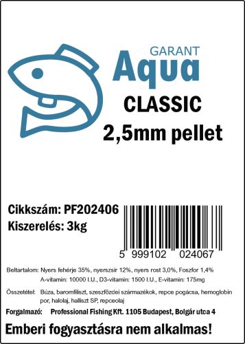 Profishing Aqua Garant Classic pellet 2,5mm/3kg