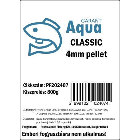 Profishing Aqua Garant Classic pellet 4mm/800g