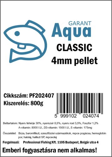 Profishing Aqua Garant Classic pellet 4mm/800g