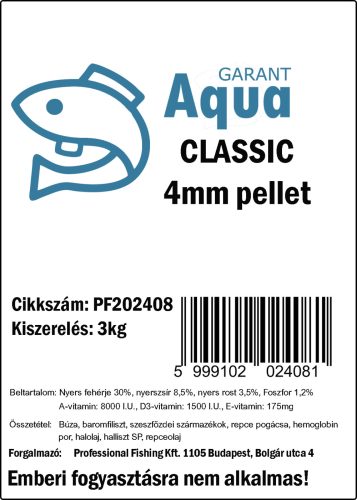 Profishing Aqua Garant Classic pellet 4mm/3kg