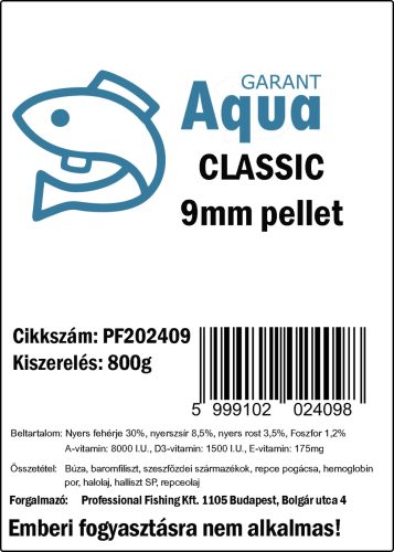 Profishing Aqua Garant Classic pellet 9mm/800g