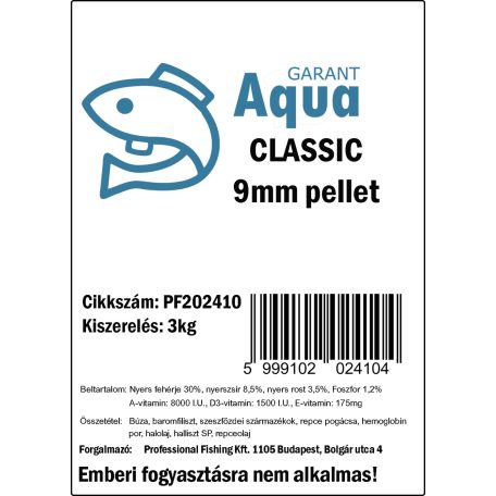 Profishing Aqua Garant Classic pellet 9mm/3kg