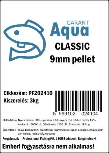 Profishing Aqua Garant Classic pellet 9mm/3kg